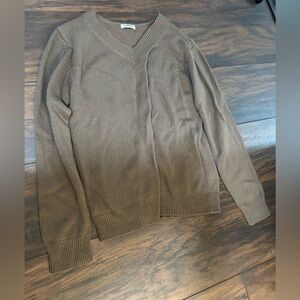 Men's Brown V-Neck Sweater